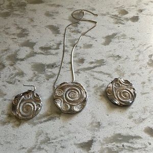 Sterling silver necklace and earrings set